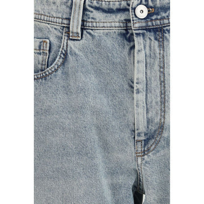 Jeans by Brunello Cucinelli for women in denim cotton blue presents a tailored silhouette, showcasing a tailored straight-leg & regular-fit and long cut with a refined for a truly tailored aesthetic.