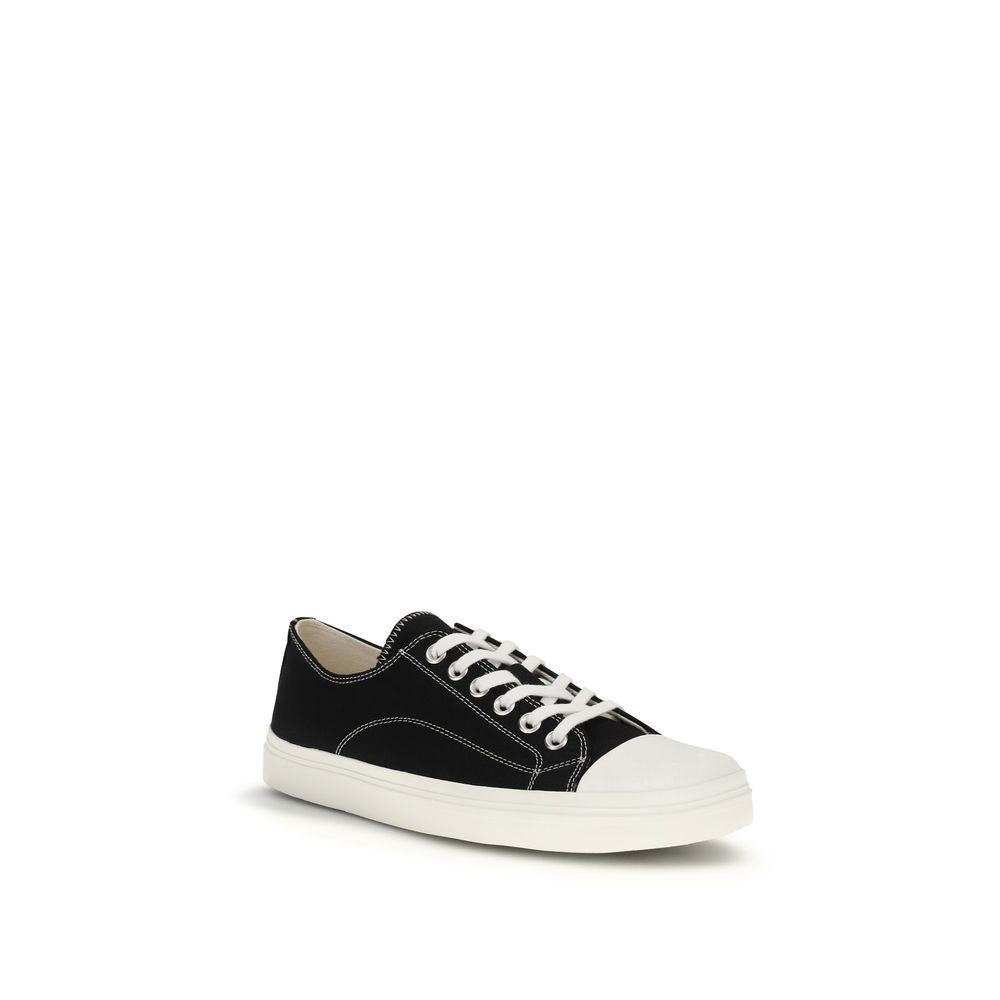 Sneakers by Moschino for men in cotton canvas black presents a impeccable silhouette as Men's Low Top Cotton Canvas Sneakers, expertly defined by a impeccable low-top style for a impeccable, high-fashion look.