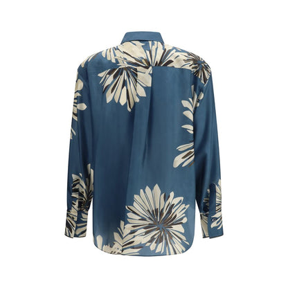Shirt by Brunello Cucinelli for women in silk multicolor, patterned, floral & signature presents a discerning silhouette, showcasing a sophisticated and for a truly discerning finish.
