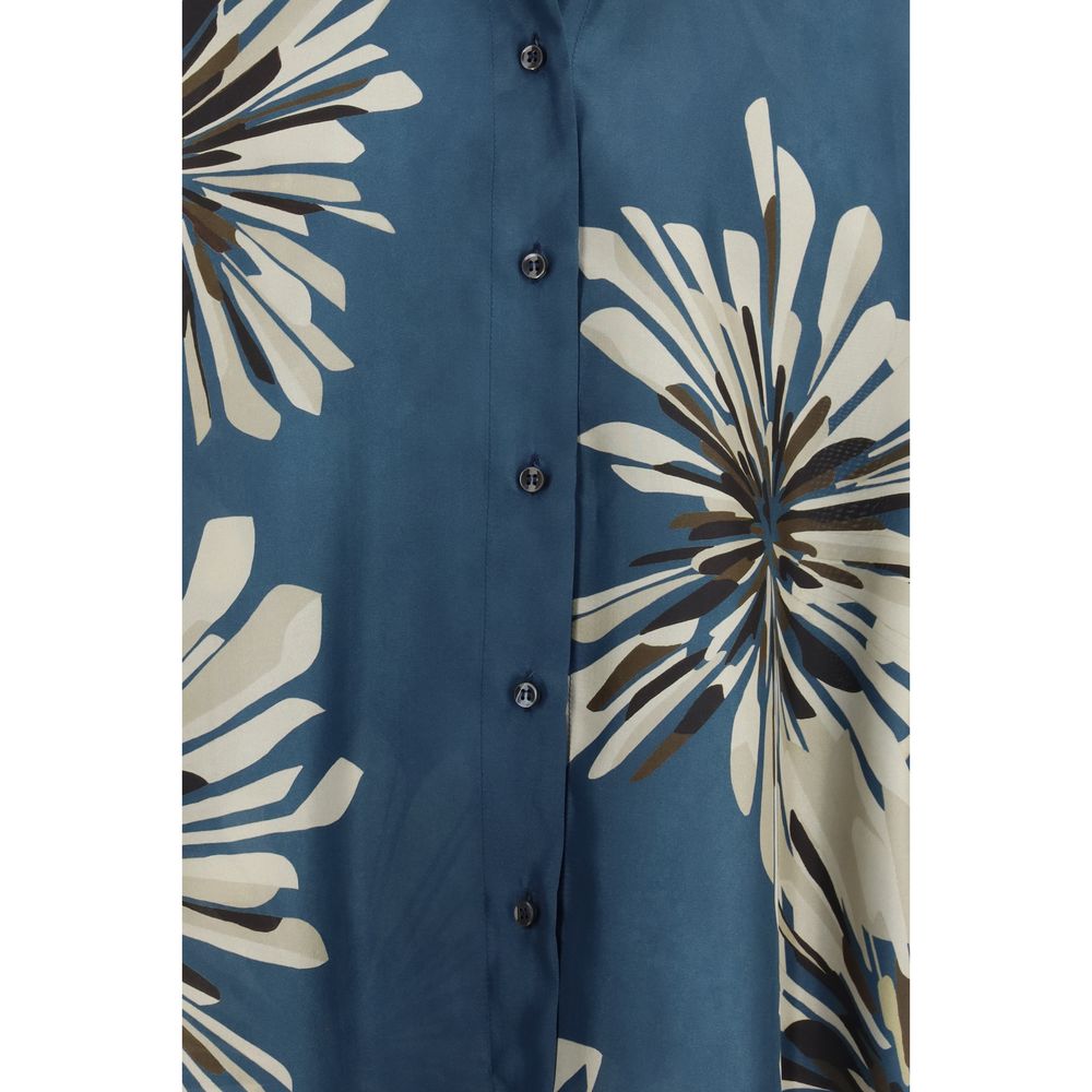 Shirt by Brunello Cucinelli for women in silk multicolor, patterned, floral & signature features an polished silhouette, showcasing a sophisticated and detail for a truly polished finish.