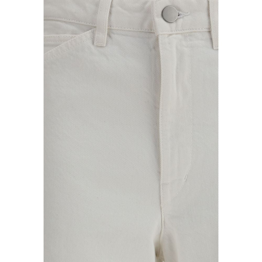 Casual Pants by Lemaire for women in cotton white features an refined tailoring silhouette, showcasing a premium straight, regular-fit & wide with a high rise and long cut for a refined tailoring look.