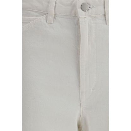 Casual Pants by Lemaire for women in cotton white features an refined tailoring silhouette, showcasing a premium straight, regular-fit & wide with a high rise and long cut for a refined tailoring look.