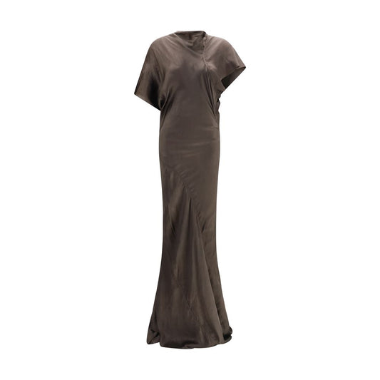 Dress by Rick Owens for women in cupro satin brown & copper features an cute silhouette, detailed with a and that elegantly flows into a cute long.