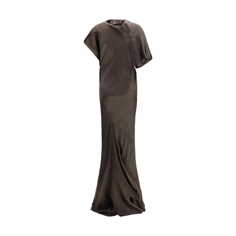 Dress by Rick Owens for women in cupro satin brown & copper features an magnificent silhouette, artfully detailed with a magnificent and that flows into an magnificent long.
