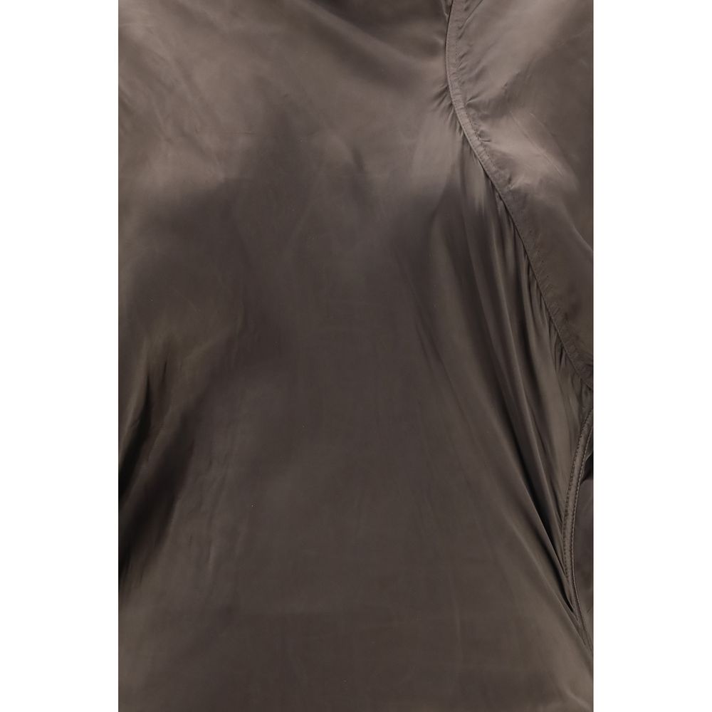 Dress by Rick Owens for women in cupro satin brown & copper showcases a striking silhouette, elegantly detailed with a , refined , and a striking long for a striking finish.