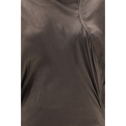 Dress by Rick Owens for women in cupro satin brown & copper showcases a striking silhouette, elegantly detailed with a , refined , and a striking long for a striking finish.