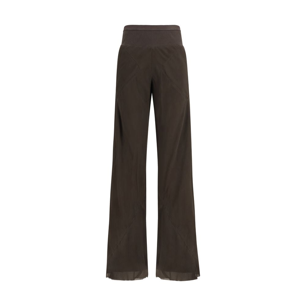Casual Pants by Rick Owens for women in cupro silk satin brown & peach features an sophisticated and regular-fit with a precise long, creating a sophisticated and sophisticated silhouette.