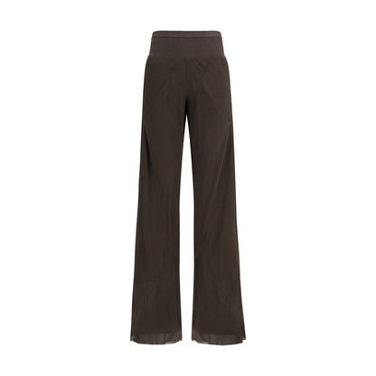 Casual Pants by Rick Owens for women in cupro silk satin brown & peach features an sophisticated and regular-fit with a precise long, creating a sophisticated and sophisticated silhouette.