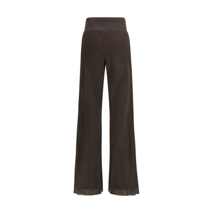 Casual Pants by Rick Owens for women in cupro silk satin brown & peach features an refined tailoring silhouette, showcasing a premium regular-fit with a and long cut for a refined tailoring look.
