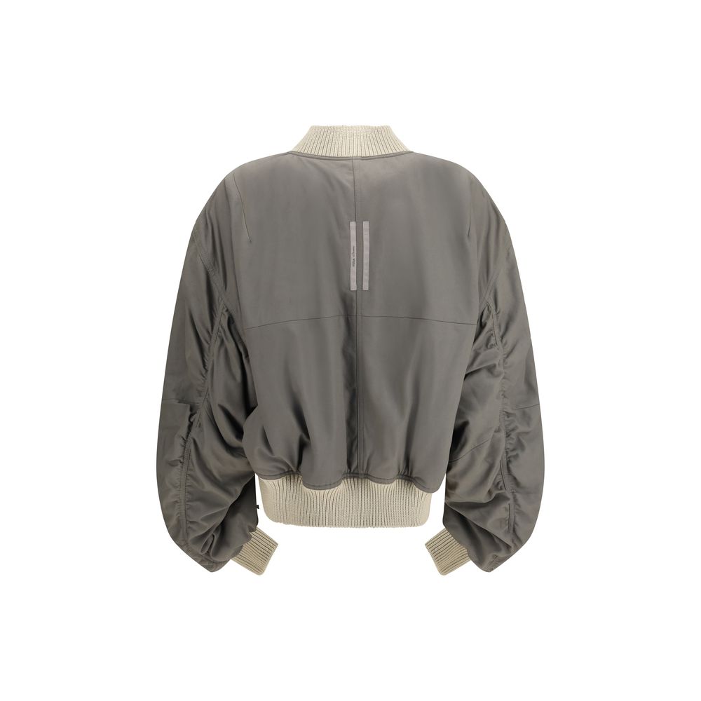 Bomber Jacket by Rick Owens for women in polyester & lamb leather beige features an on trend silhouette, showcasing refined pockets and a sophisticated for a truly on trend finish.