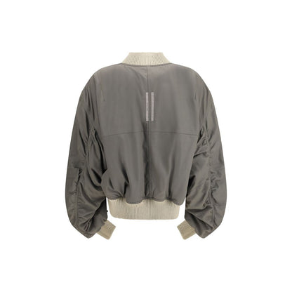 Bomber Jacket by Rick Owens for women in polyester & lamb leather beige features an on trend silhouette, showcasing refined pockets and a sophisticated for a truly on trend finish.
