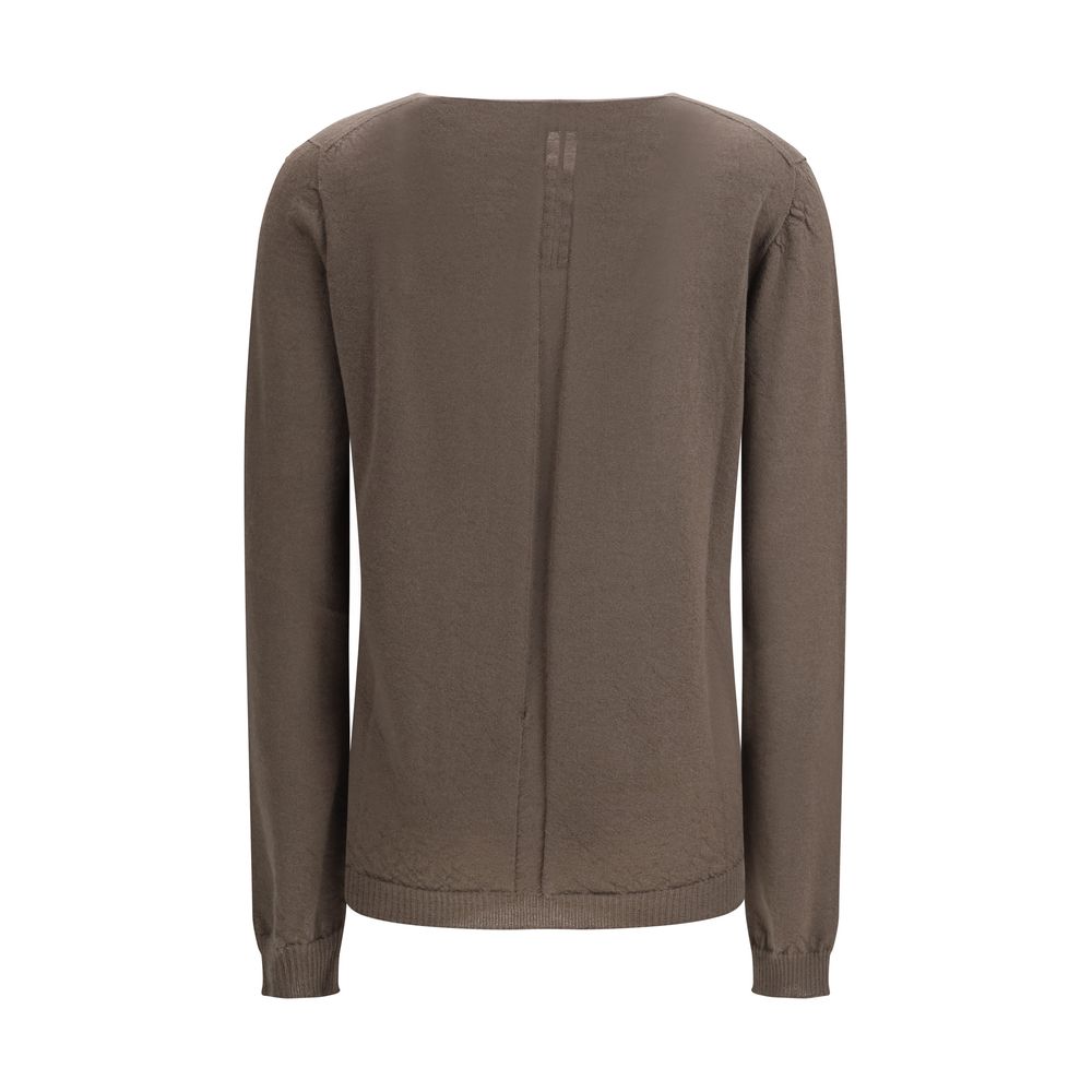 Sweatshirt by Rick Owens for women in wool gray features an magnificent silhouette, showcasing a sophisticated v-neck neckline and detail for a truly magnificent finish.