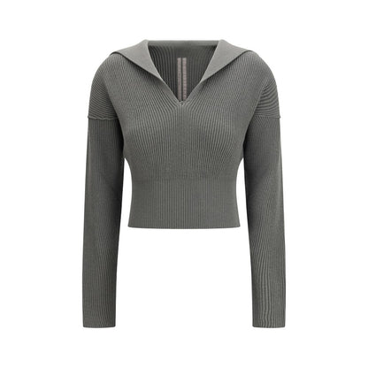 Sweatshirt by Rick Owens for women in virgin wool bicolour features an magnificent silhouette, showcasing a sophisticated v-neck neckline and long-sleeve detail for a truly magnificent finish.