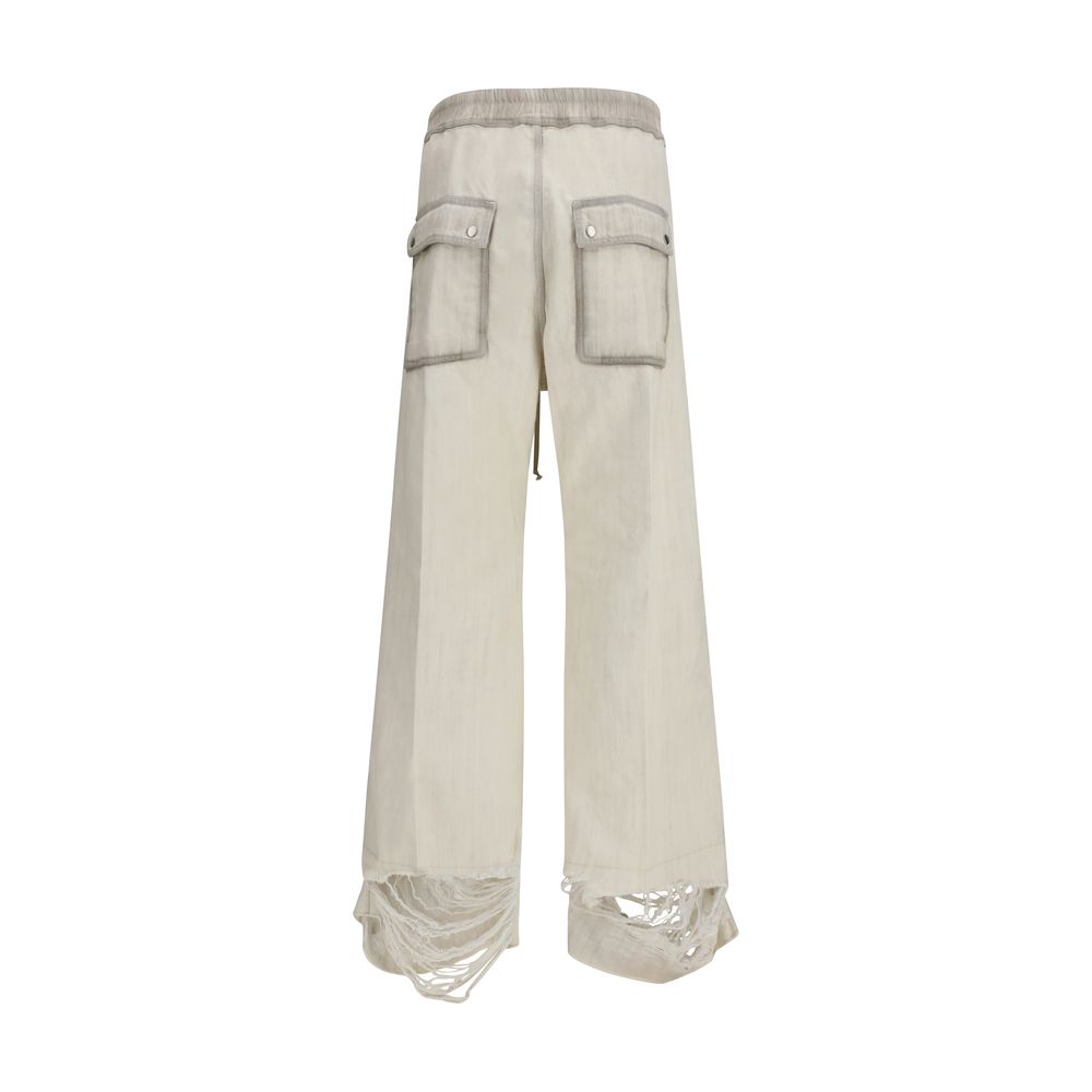 Casual Pants by Rick Owens for men in denim cotton white & signature features a refined silhouette with a refined regular-fit & wide, defined by a and a refined long for a refined finish.