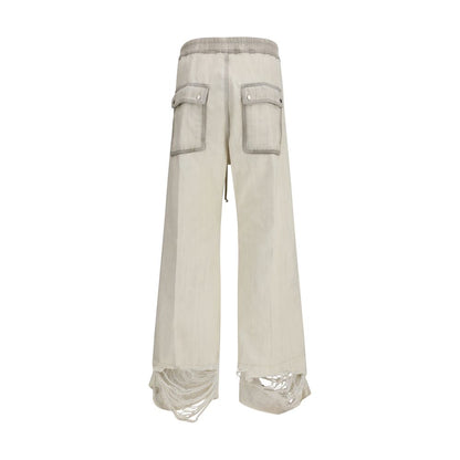 Casual Pants by Rick Owens for men in denim cotton white & signature features a refined silhouette with a refined regular-fit & wide, defined by a and a refined long for a refined finish.