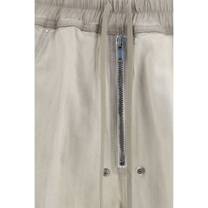 Casual Pants by Rick Owens for men in denim cotton white & signature features an refined tailoring silhouette, showcasing a premium regular-fit & wide with a and long cut for a refined tailoring look.