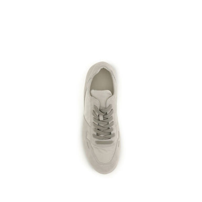Rick Owens Play Men's Low Top Bos Taurus Suede Calf Leather Sneakers - Gray