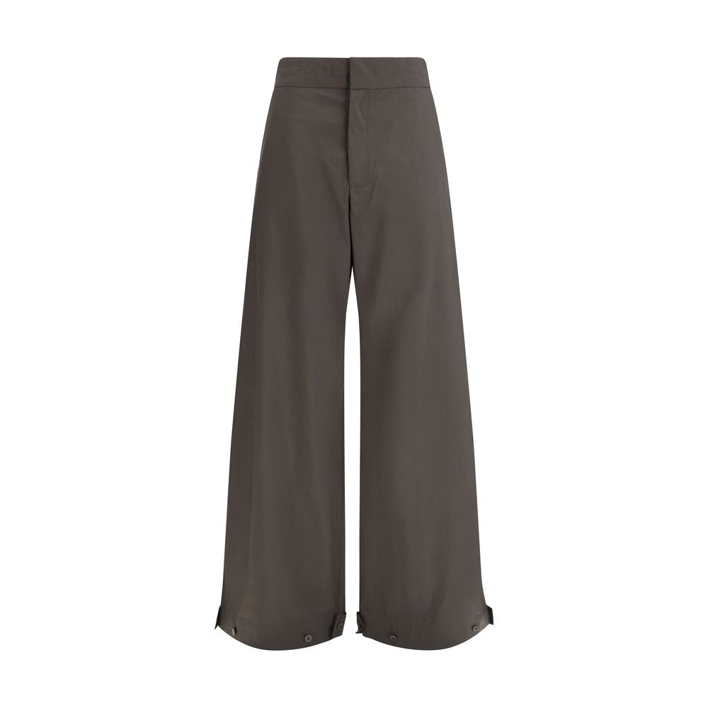 Casual Pants by SA SU PHI for women in cotton gray features a polished silhouette with a polished regular-fit & wide, reaching a polished long and finished with a polished high rise.