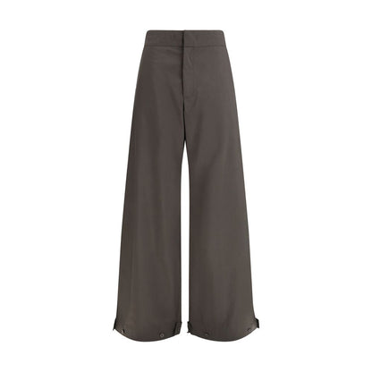 Casual Pants by SA SU PHI for women in cotton gray features a polished silhouette with a polished regular-fit & wide, reaching a polished long and finished with a polished high rise.