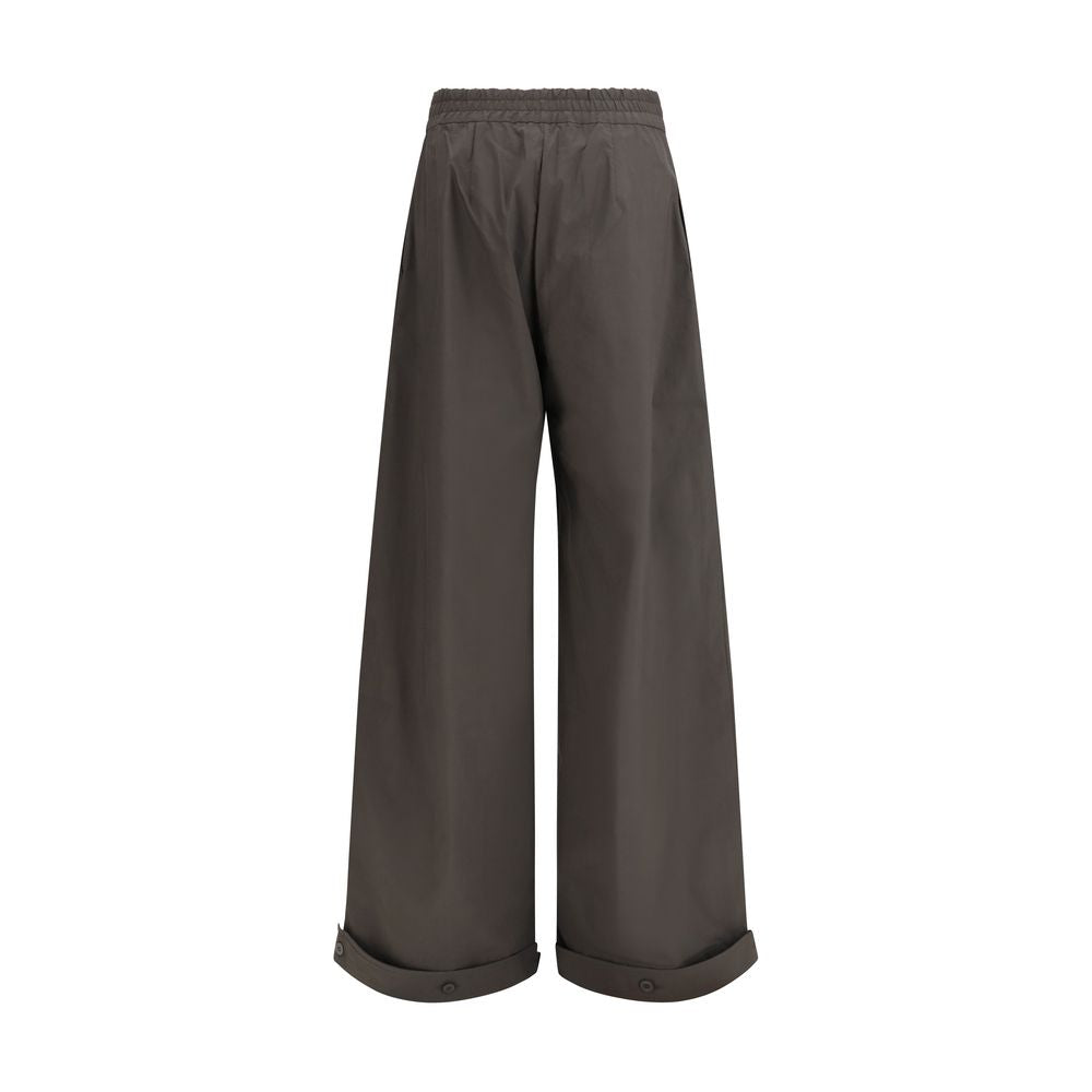 Casual Pants by SA SU PHI for women in cotton gray presents a refined pantology silhouette, artfully defined by a refined pantology regular-fit & wide, long, and a sophisticated high rise.