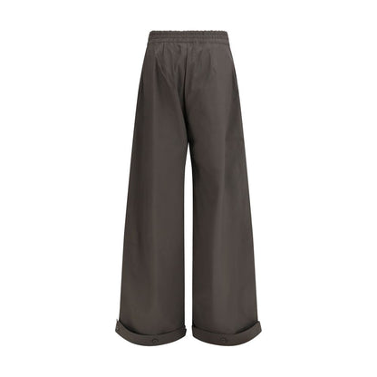 Casual Pants by SA SU PHI for women in cotton gray presents a refined pantology silhouette, artfully defined by a refined pantology regular-fit & wide, long, and a sophisticated high rise.