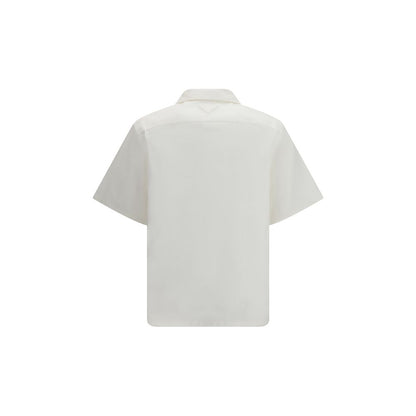 Shirt by Prada for men in cotton white & print presents a discerning silhouette, showcasing a sophisticated and for a truly discerning finish.