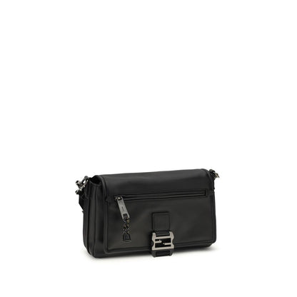 Large Shoulder Messenger Bag by Fendi for men in bos taurus calf leather black features a distinguished silhouette, showcasing a secure flap, zipper & buckle and distinguished with versatile shoulder-strap & adjustable-strap for a distinguished finish.