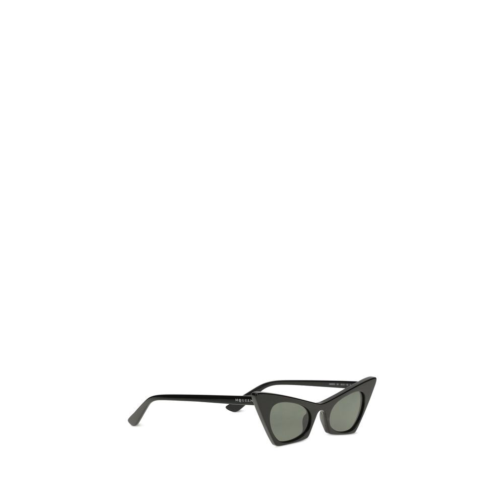 Sunglasses by Alexander McQueen for women in wool polyamide tweed and black, brown & havana featuring an stylish cat-eye frame design with a sophisticated black coloured frame finish and high-performance .