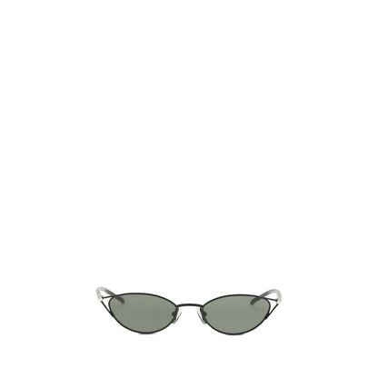 This Sunglasses by Alexander McQueen for women in wool polyamide tweed black presents a sumptuous silhouette, showcasing a sumptuous cat-eye frame design in black coloured frame and high-performance .