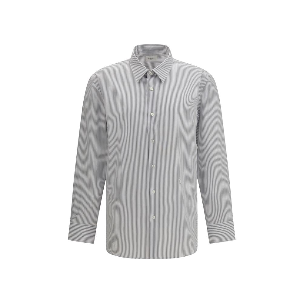 Shirt by Saint Laurent for men in cotton multicolor, patterned & striped, featuring a nuanced long-sleeve and nuanced for a sophisticated finish.