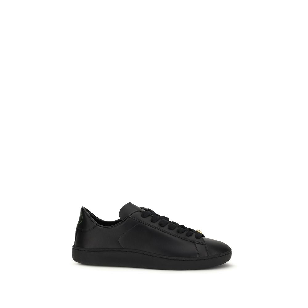 Valentino Garavani V Logo Men's Fashion Bos Taurus Calfskin Leather Sneakers - Black Signature