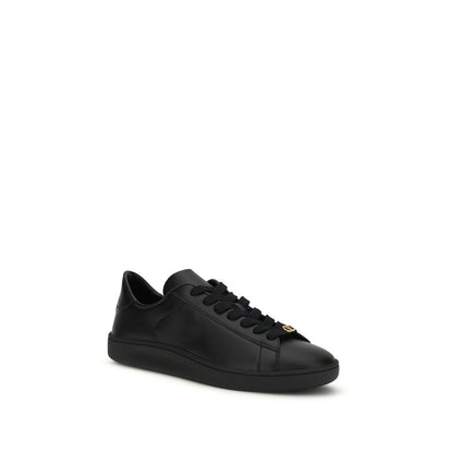 Valentino Garavani V Logo Men's Fashion Bos Taurus Calfskin Leather Sneakers - Black Signature