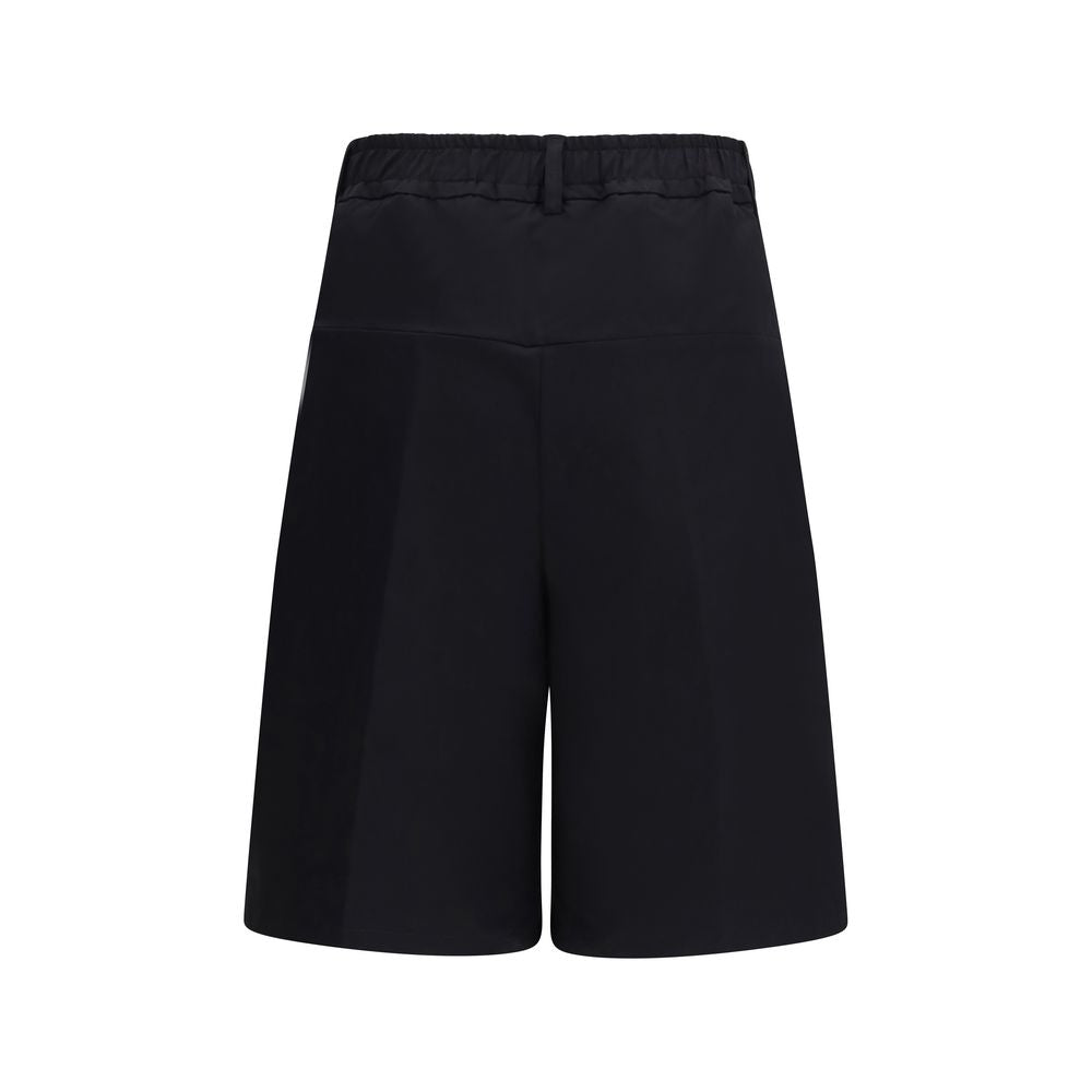 Bermuda Shorts by GCDS for men in cotton black & natural features a sartorial silhouette, showcasing a sartorial regular-fit and short with a sophisticated for a sartorial look.