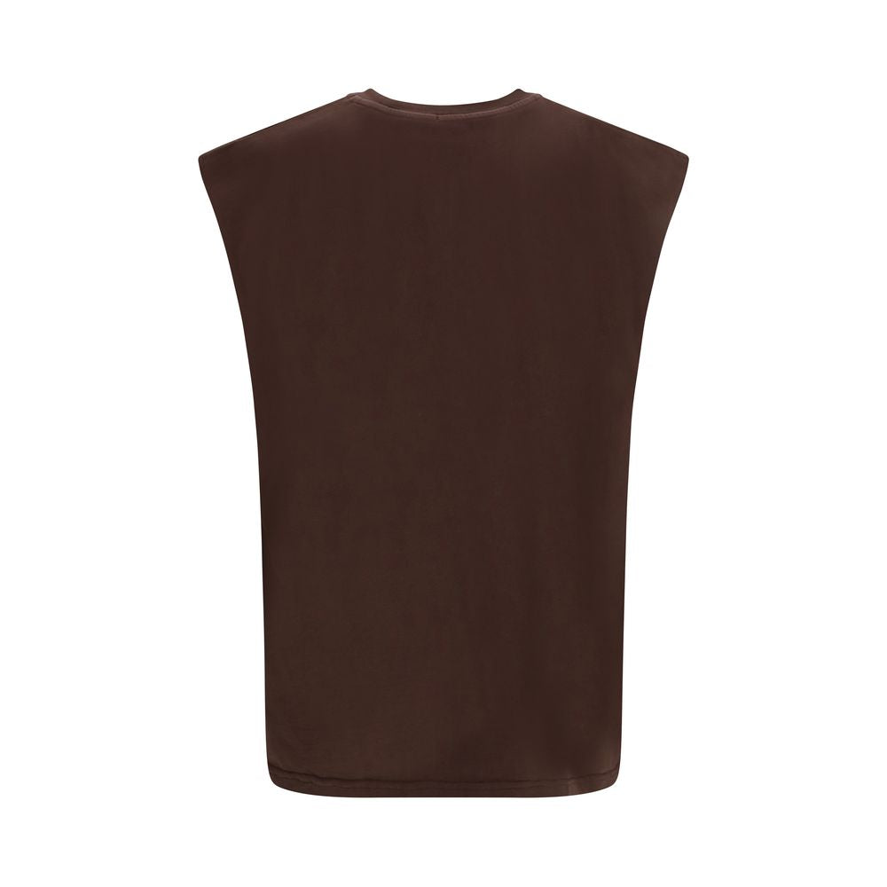 T-Shirt by GCDS for men in cotton brown & print showcases a unassuming silhouette, artfully detailed with a refined crew neckline and unassuming for a sophisticated, contemporary look.