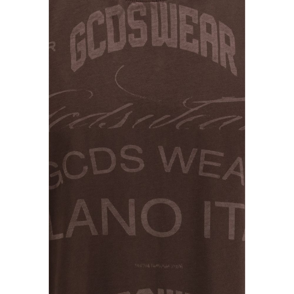 T-Shirt by GCDS for men in cotton brown & print showcases a chic silhouette, artfully detailed with a chic and for a chic finish.
