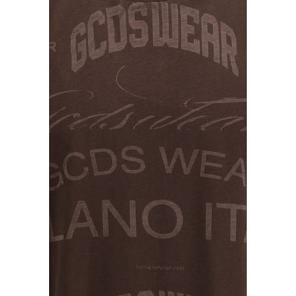T-Shirt by GCDS for men in cotton brown & print showcases a chic silhouette, artfully detailed with a chic and for a chic finish.