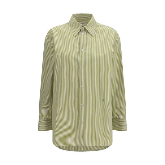 Shirt by Saint Laurent for women in cotton bicolour, patterned, signature & striped, featuring a nuanced long-sleeve and nuanced for a sophisticated finish.