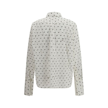 Shirt by GCDS for women in cotton white & patterned presents a discerning silhouette, showcasing a sophisticated and for a truly discerning finish.