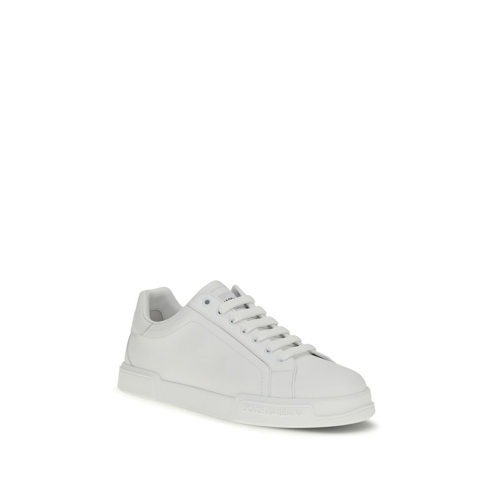 Sneakers by Dolce & Gabbana for men in bos taurus calf leather white features an fashionable silhouette, showcasing the premium Men's Low Top Bos Taurus Calf Leather Sneakers in a fashionable low-top style that offers a fashionable finish for refined style.