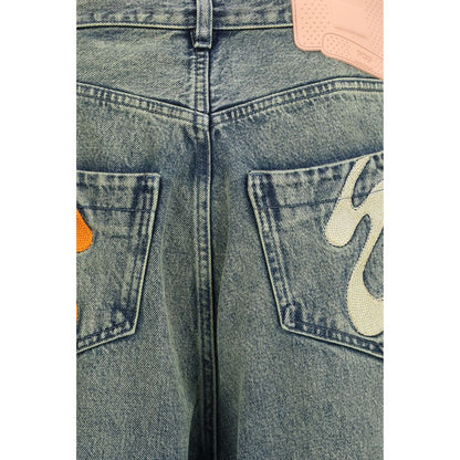 Jeans by PDF Channel for men in denim cotton blue features a polished silhouette with a polished relaxed-fit & regular-fit, reaching a polished long and finished with a polished .