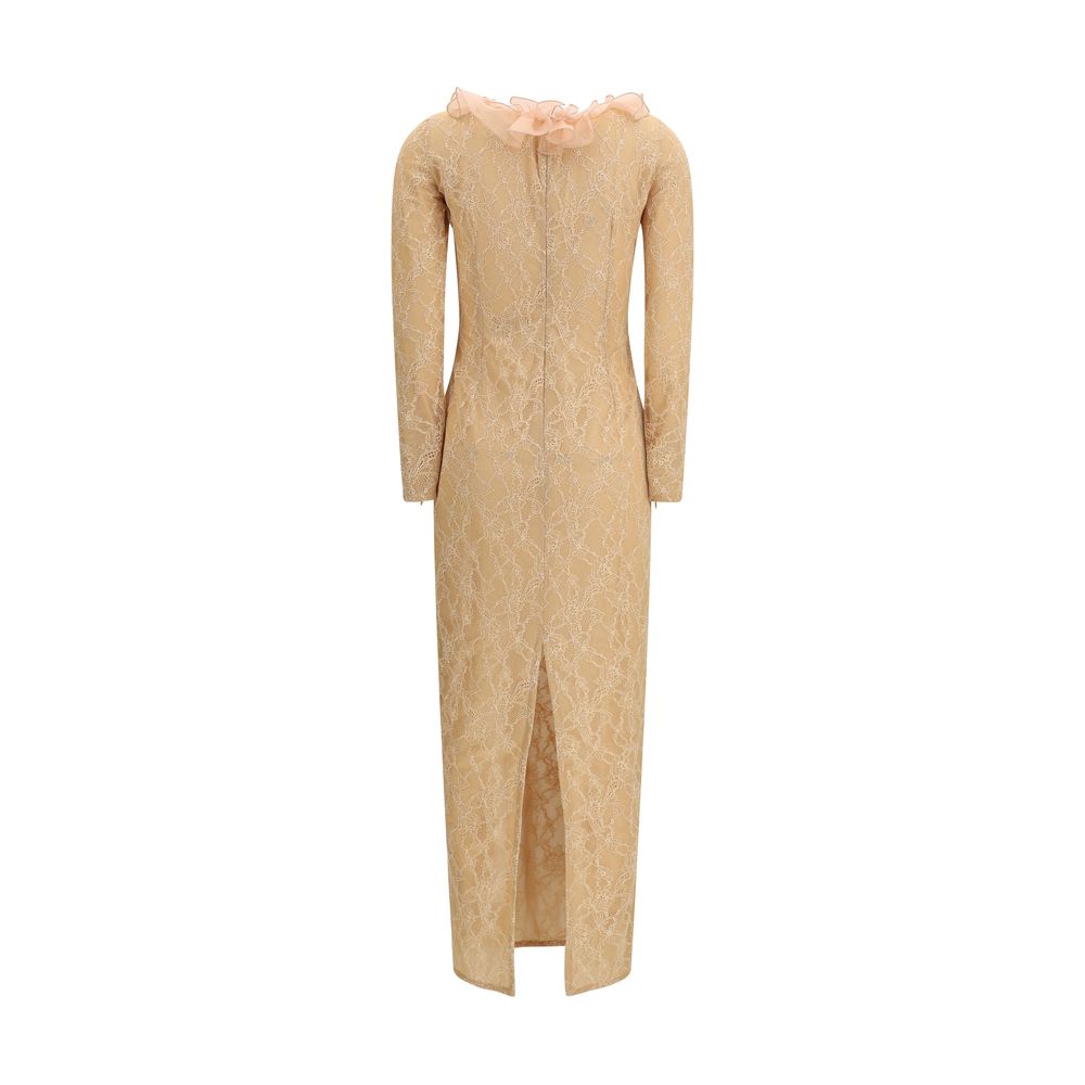 Dress by Alessandra Rich for women in polyamide & lyocell multicolor & patterned presents a sinuous silhouette, showcasing a sophisticated and detailed with a sinuous long for a refined finish.