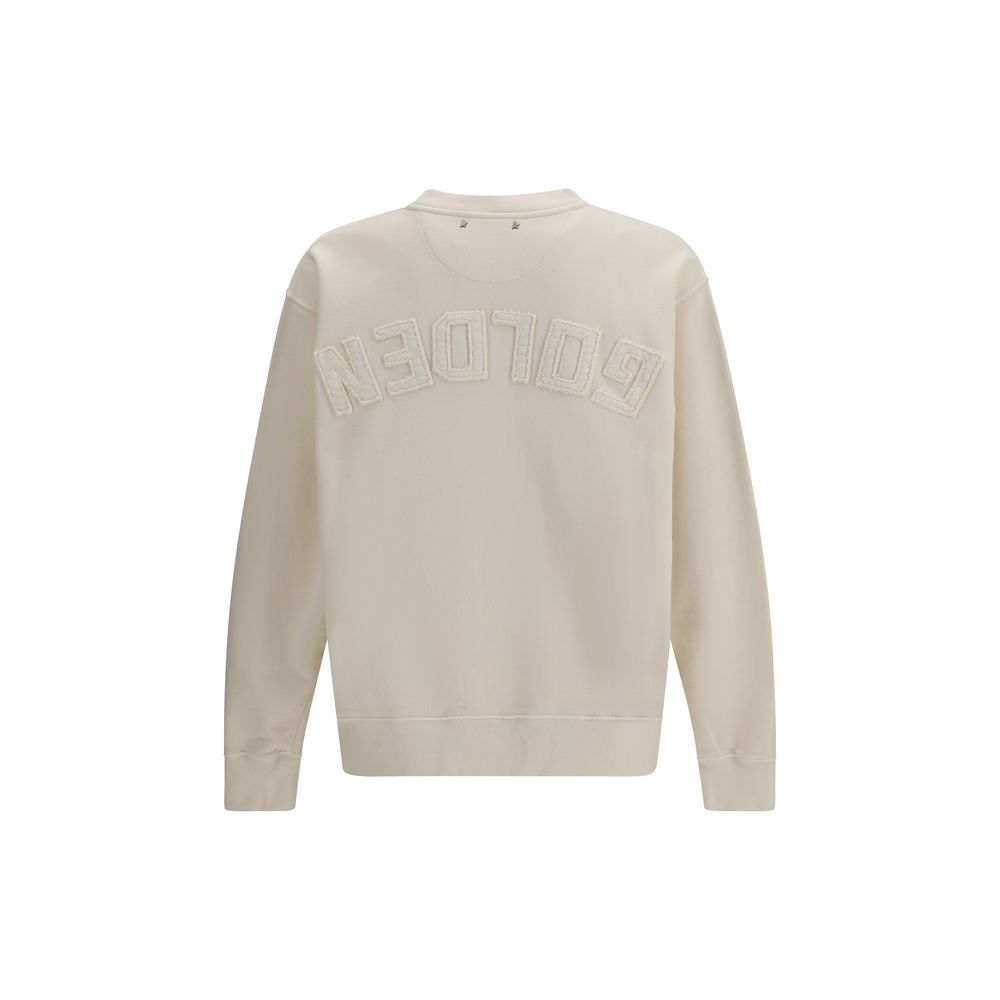 Sweatshirt by Golden Goose for men in cotton beige, gold, white & signature presents a smart casual silhouette, featuring a smart casual and for a sophisticated look.