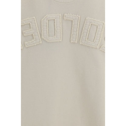 Sweatshirt by Golden Goose for men in cotton beige, gold, white & signature features an provocated silhouette, detailed with a provocated and a refined for a sophisticated aesthetic.