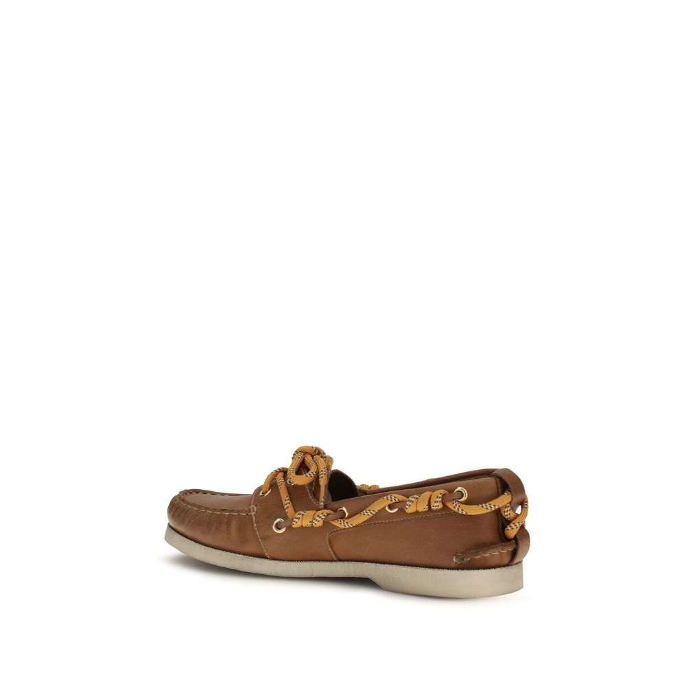 This Flat Boat Loafer Slip-On Shoes by Golden Goose for women in bos taurus calf leather brown, gold & orange features an exquisite silhouette from the Women's Bos Taurus Calf Leather Flat Boat Loafer Slip-On Shoes collection, defined by a sophisticated flat and elegant .