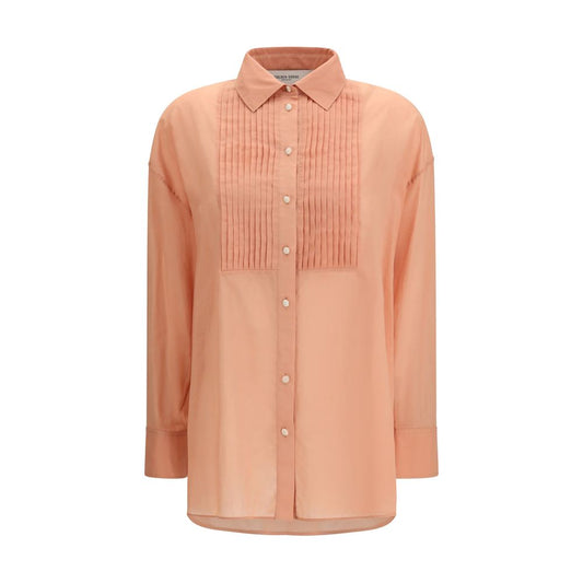 Shirt by Golden Goose for women in cotton brown & signature, featuring a nuanced long-sleeve and nuanced for a sophisticated finish.