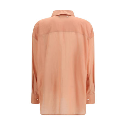 Shirt by Golden Goose for women in cotton brown & signature showcases a sublime silhouette, artfully detailed with a sublime and for a sophisticated, sublime finish.