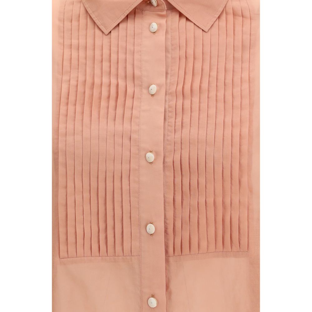 Shirt by Golden Goose for women in cotton brown & signature showcases a sleek silhouette, elegantly detailed with a sleek and for a sleek finish.