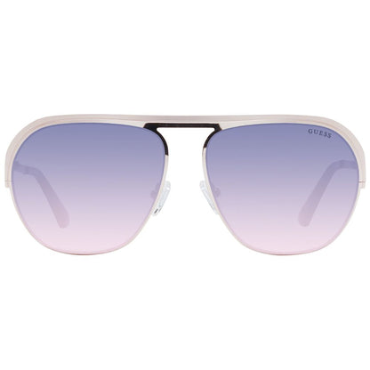 Sunglasses by Guess for unisex in metal and rose-gold presents a sumptuous silhouette, featuring rose-gold coloured frame and aviator full-rim frame design with gradient category-2-medium-tint lens for a sumptuous look.