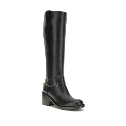 Lace-Up Riding Strap Boots by Chloé for women in bos taurus calfskin leather black & gold features an effortless chic silhouette from the Women's Bos Taurus Calfskin Leather Lace-Up Riding Strap Boots collection, showcasing a effortless chic and refined for an effortless chic look.