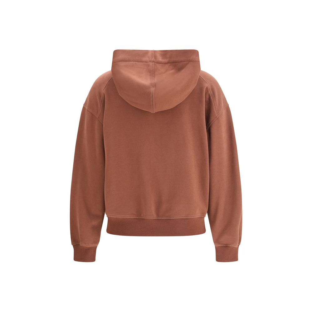 Sweatshirt Hoodie by Brunello Cucinelli for women in cotton brown & signature showcases a city-ready silhouette, artfully detailed with a signature hooded neckline and for a city-ready finish.